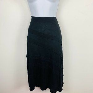 Inc Skirt Sz M Black Midi Bandage Layer Look CC72